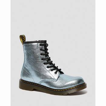 Dr Martens 1460 Crinkle Metallic Lace Up - Tyrkysove Cizmy Detske, DR0407